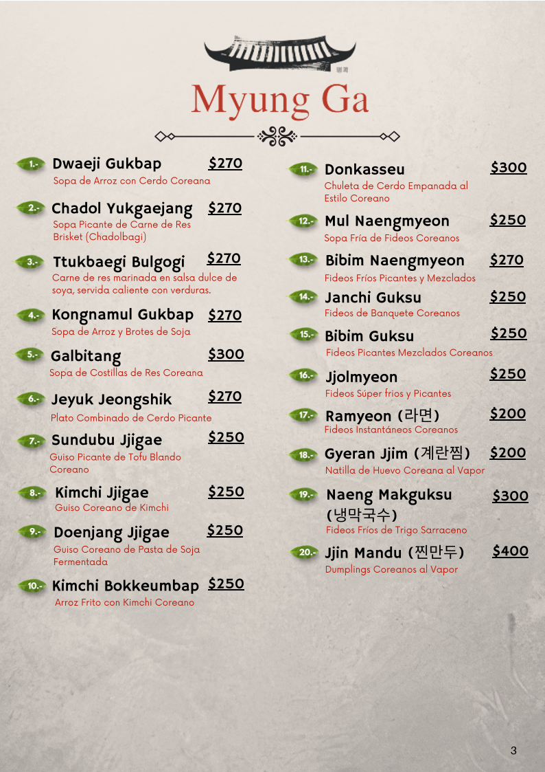 Myung Ga Menu - Image 3